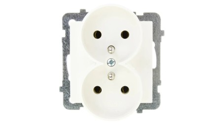 AS Gniazdo podwójne z/u ecru GP-2GRZ/m/27