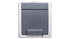 Aquant Gniazdo pojedyncze SCHUKO n/t IP55 szare 1244-10