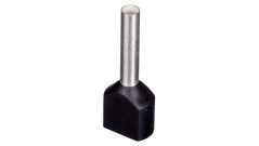 Końcówka tulejkowa izolowana TID 2x1,5mm2/12mm czarna cynowana TID2x1,5L12 /100szt./