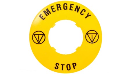 Szyld opisowy fi 60mm EMERGENCY/STOP LPXAU115