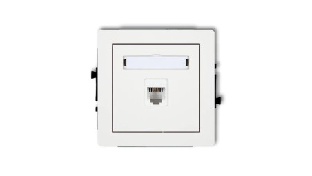 DECO Mechanizm gniazda telefonicznego pojedynczego 1xRJ11, 4-stykowy, beznarzędziowe, biały mat 25DGT-1