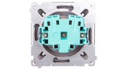 Simon Basic Gniazdo pojedyncze z/u z przesłonami stal inox BMGZ1Z.01/21