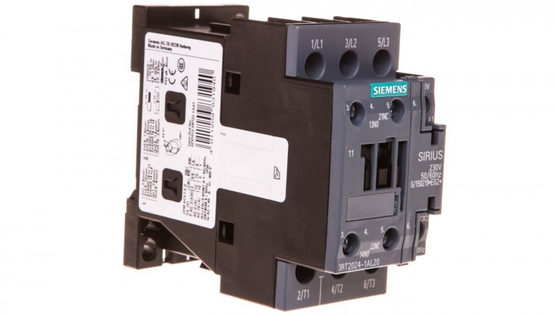 Stycznik mocy 12A 3P 230V AC 1Z 1R S0 3RT2024-1AL20 Stycznik mocy 12A 3P 230V AC 1Z 1R S0 3RT2024-1AL20