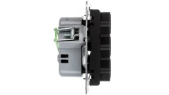 SONATA Gniazdo potrójne b/u 2,5A EURO czarny metalik GP-3R/m/33