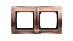 Simon 54 Premium Ramka podwójna metalowa miedź rustykalna DR2/36
