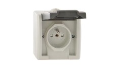 AQUANT Gniazdo hermetyczne pojedyncze z uziemieniem 16A IP55 szare 1241-10
