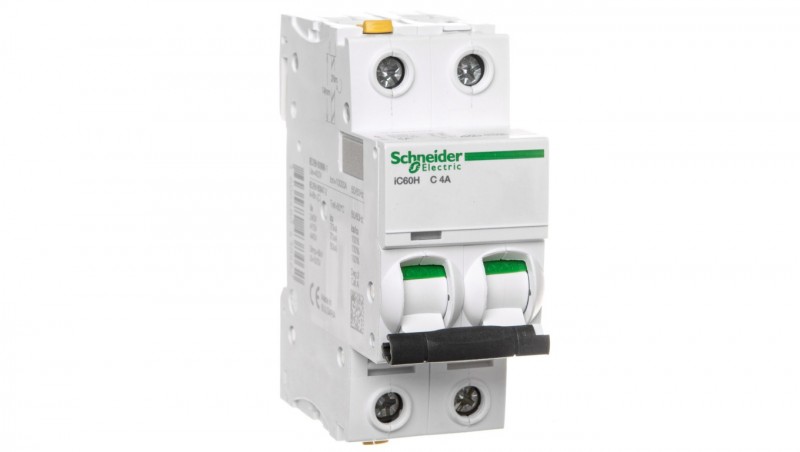 Wyłącznik nadprądowy 2P C 4A 10kA AC iC60H-C4-2 A9F07204 Wyłącznik nadprądowy 2P C 4A 10kA AC iC60H-C4-2 A9F07204