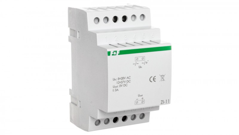 Stabilizator impulsowy napięcie wejściowe 10-28V AC, 12-37V DC wyjście 5V DC 3A ZI-11