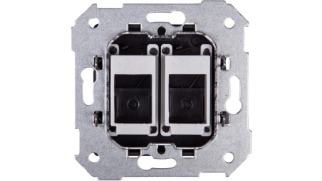 Simon 82 Pokrywa gniazda komputerowego podwójnego 2xRJ45 płaska z adapterem i przesłoną grafit 82006-38