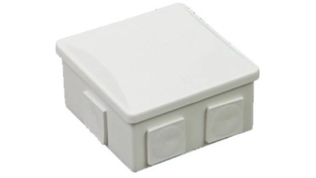 Puszka n/t hermetyczna 80x80x40 klik 6 dławików(kwadrat) IP44 szara S-BOX 036