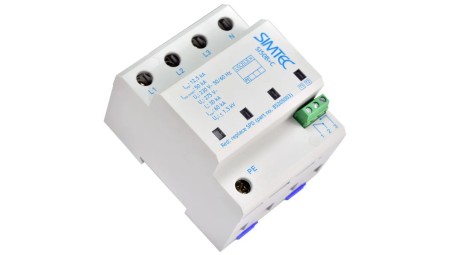 Ogranicznik przepieć na bazie iskiernika 4P 50kA 230V SIMTEC SI50 B+C Typ 1+2 szary 85205003