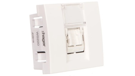 Systo Gniazdo komputerowe pojedyncze 1xRJ45 kat. 6 UTP 2 moduły białe WS220