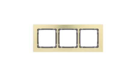 DECO Ramka uniwersalna potrójna - aluminium szczotkowane (ramka: kolor mosiężny spód: grafitowy) 8-11-DRA-3