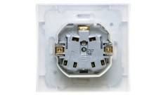 KIER Gniazdo bryzgoszczelne z/u IP44 klapka przezroczysta białe GPH-1WZ/00/d