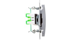 IMPRESJA Gniazdo komputerowe pojedyncze RJ45 kat.5e MMC srebrne GPK-1Y/K/m/18
