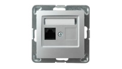 IMPRESJA Gniazdo komputerowe pojedyncze RJ45 kat.5e MMC srebrne GPK-1Y/K/m/18