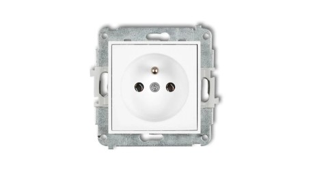 ICON Mechanizm gniazda pojedynczego z uziemieniem 2P+Z (bez przesłon torów prądowych) biały IGP-1z