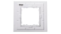 Simon 82 Ramka pojedyncza szklana natural/ ramka pośrednia biała 82617-60