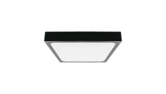 Plafoniera LED 18W 1800lm 4000K IP44 Kwadrat Mleczny Czarna Ramka z mikrofalowym czujnikiem ruchu 7672