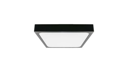 Plafoniera LED 18W 1800lm 4000K IP44 Kwadrat Mleczny Czarna Ramka z mikrofalowym czujnikiem ruchu 7672