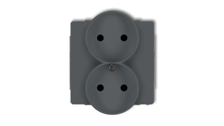 DECO Soft Gniazdo podwójne b/u do ramki grafitowy mat 28DGPRSO-2p