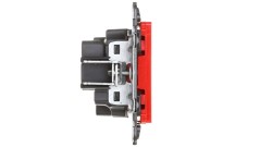 VALENA LIFE Gniazdo pojedyncze z/u 2P+Z czerwone 753189