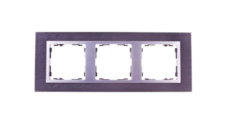 Simon 82 Ramka potrójna pozioma kamień łupek/ ramka pośrednia aluminium mat 82937-63
