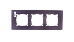Simon 82 Ramka potrójna pozioma kamień łupek/ ramka pośrednia aluminium mat 82937-63