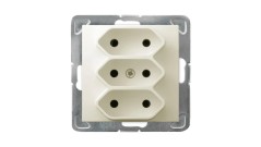 IMPRESJA Gniazdo potrójne b/u 2,5A EURO ecru GP-3Y/m/27