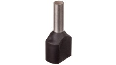 Końcówka tulejkowa izolowana TID 2x1,5mm2/8mm czarna cynowana TID2x1,5L8 /100szt./