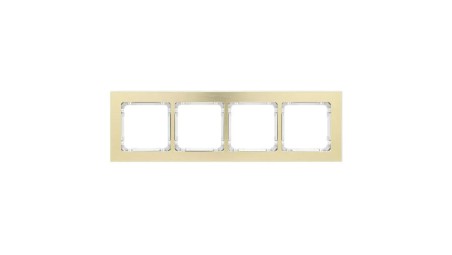 DECO Ramka uniwersalna poczwórna - aluminium szczotkowane (ramka: kolor mosiężny spód: biały) 8-0-DRA-4