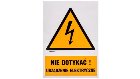 Samoprzylepna tabliczka ostrzegawcza /Nie dotykać urządzenie elektryczne 148x210/ 1EOA/Q4/F