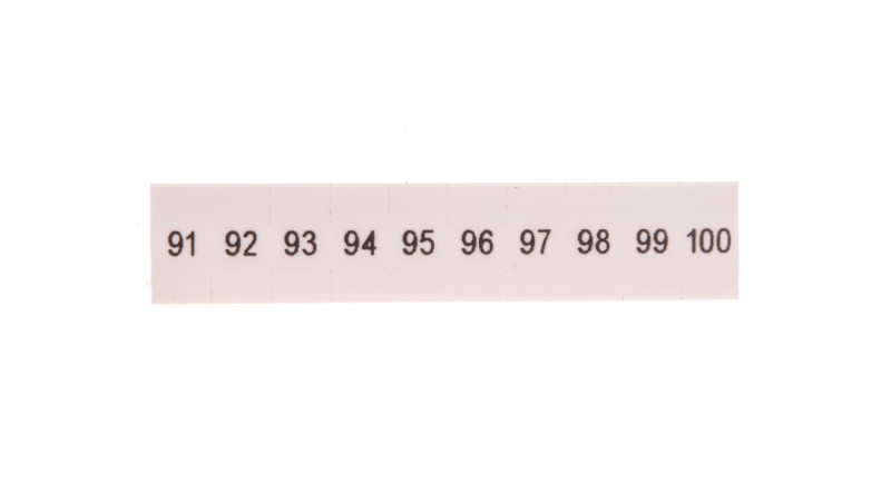 Oznacznik do złącz szynowych, opisówka ZB 5 numerowana od 91-100 kolor biały /10szt./ Oznacznik do złącz szynowych, opisówka ZB 5 numerowana od 91-100 kolor biały /10szt./