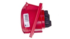 Gniazdo tablicowe skośne 32A 5P 400V /100x97/ czerwone IP44 425-6f9