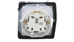 ARIA Gniazdo bryzgoszczelne z/u IP44 wieczko kolor ecru GPH-1UZ/m/27/w