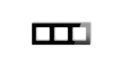 ICON Ramka uniwersalna potrójna kwadratowa - efekt szkła (ramka: czarna spód: biały) 12-0-IRSK-3