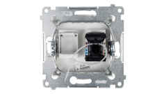 Simon 54 Gniazdo komputerowe pojedyncze RJ45 kat.6 z przesłoną białe D61.01/11