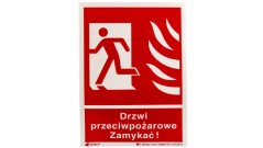 Samoprzylepna tabliczka ostrzegawcza /Drzwi przeciwpożarowe zamykać 150x205/ 29P/F1/FS