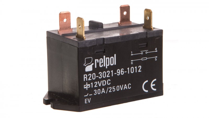 Przekaźnik przemysłowy 1Z 30A 12V DC AgSnO2 R20-3021-96-1012 2611748