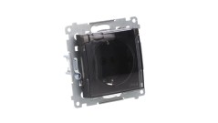 Simon 54 Gniazdo Schuko do wersji IP44 z przesłonami z uszczelką klapka transparentna antracyt DGSZ1BZ.01/48A