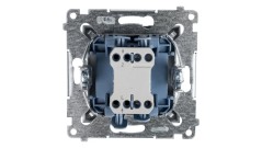 Simon 54 Łącznik jednobiegunowy z podświetleniem, szybkozłącza, srebrny mat DW1L.01/43