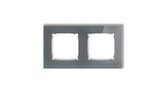 ICON Ramka uniwersalna podwójna kwadratowa - efekt szkła (ramka: grafitowa spód: grafitowy mat) 28-28-IRSK-2