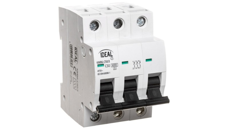 Wyłącznik nadprądowy 3P C 50A 6kA AC KMB6-C50/3 VDE 23169