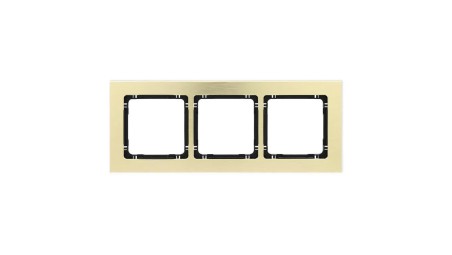 DECO Ramka uniwersalna potrójna - aluminium szczotkowane (ramka: kolor mosiężny spód: czarny) 8-12-DRA-3