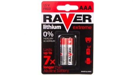 Bateria litowa LR03 / AAA 1,5V RAVER EXTREME B7811 /blister 2szt.