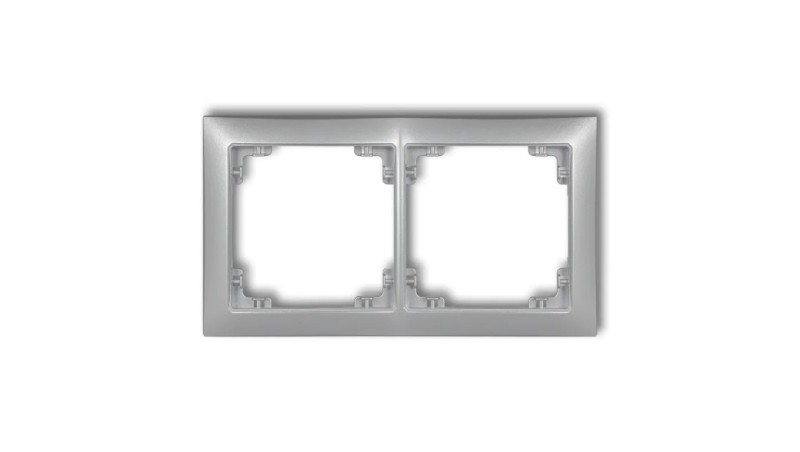 DECO Ramka uniwersalna podwójna z tworzywa DECO Soft srebrny metalik 7DRSO-2 DECO Ramka uniwersalna podwójna z tworzywa DECO Soft srebrny metalik 7DRSO-2