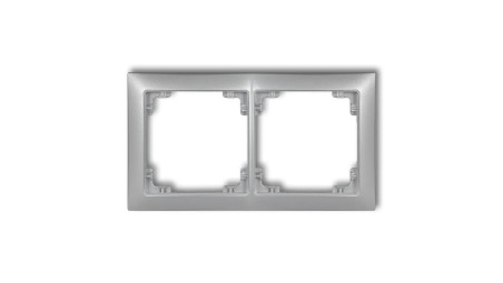 DECO Ramka uniwersalna podwójna z tworzywa DECO Soft srebrny metalik 7DRSO-2