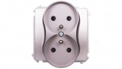 Simon Basic Gniazdo podwójne z/u 16A, 250 V stal inox BMGZ2Mz.01/21