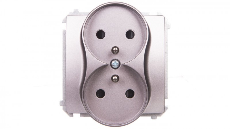 Simon Basic Gniazdo podwójne z/u 16A, 250 V stal inox BMGZ2Mz.01/21 Simon Basic Gniazdo podwójne z/u 16A, 250 V stal inox BMGZ2Mz.01/21
