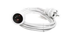 Kabel przedłużający (przedłużacz) 3m biały 1x230V H05VV-F3G1,5 1168434